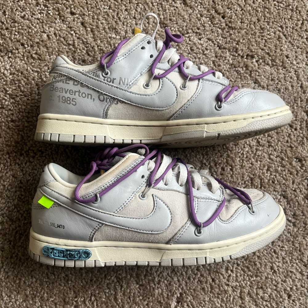 Gray and Purple Sneakers